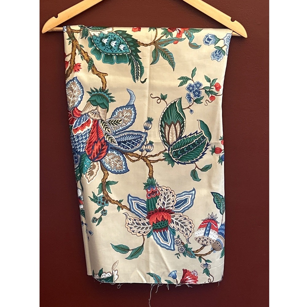 Vintage Decor Schumacher Nancy Fabric Chinoiserie Floral Screen Printed England